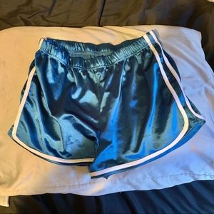 Brand New Navy Blue Satin Booty Shorts